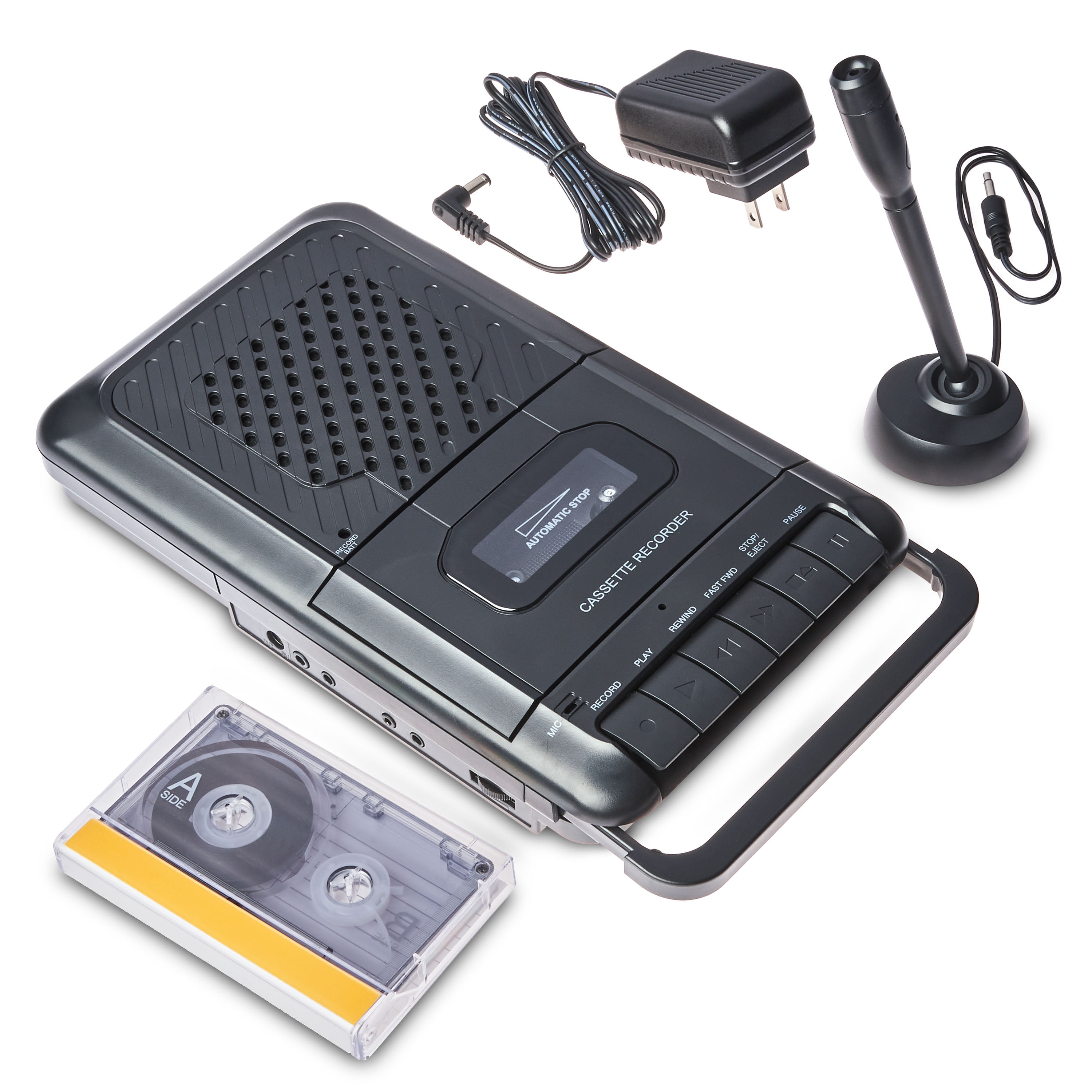 onn. 2.0 Cassette Recorder, Black, 100008728