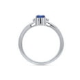 thumbnail image 5 of AFFY Oval Cut Simulated Blue Sapphire Solitaire Ring in 14k White Gold Over Sterling Silver (0.58 Cttw), Ring Size- 7, 5 of 6