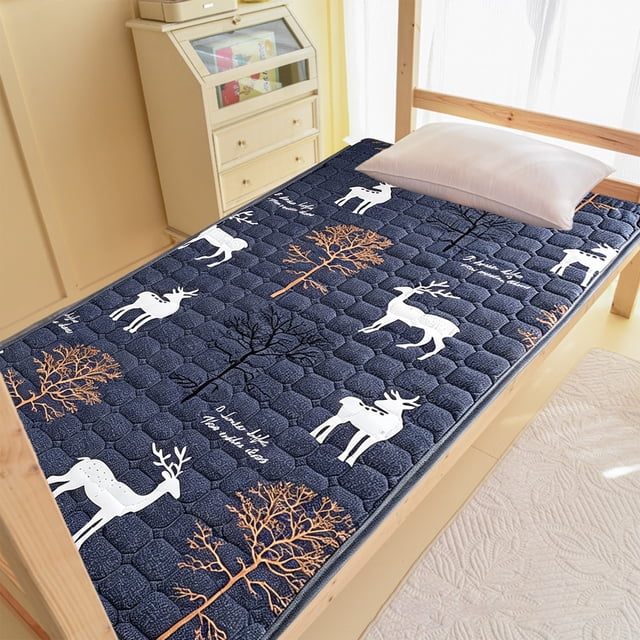 Reversible Mattress Protector Lightweight Non-Slip Polyester Mattress Cover | Breathable and Washable Bedding Pad | Hexagonal Quilted Fitted Underpad for Home Dorm Bed