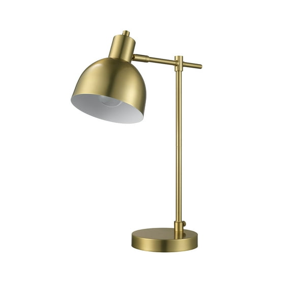 18" Matte Brass Desk Lamp with Metal Shade