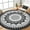 Black White, variant on MJIAexp 4ft Mandala Boho Round Rug Circle Rug Non-Slip Machine Washable Area Rug Soft Bedroom Rug Throw Rug Vintage Carpet for Living Room Kitchen Dorm Coffee Table White Yellow