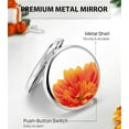thumbnail image 3 of 2 Pack Metal Shell Compact Face Mirror, 2.5" Double-Sided 1X/2X Magnifying Purse Pocket Makeup Mirrors Mini Round Mirrors, 3 of 6