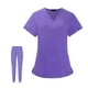 thumbnail image 5 of Conjunto de uniformes médicos para mujer,Púrpura S Colco Blusa y pantalones médicos, 5 of 8