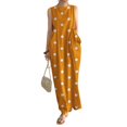 thumbnail image 5 of Loose Maxi Dress Summer Maxi Dress with Dot Print O Neck Big Pockets for Women Soft Ankle Length Beach, 5 of 6