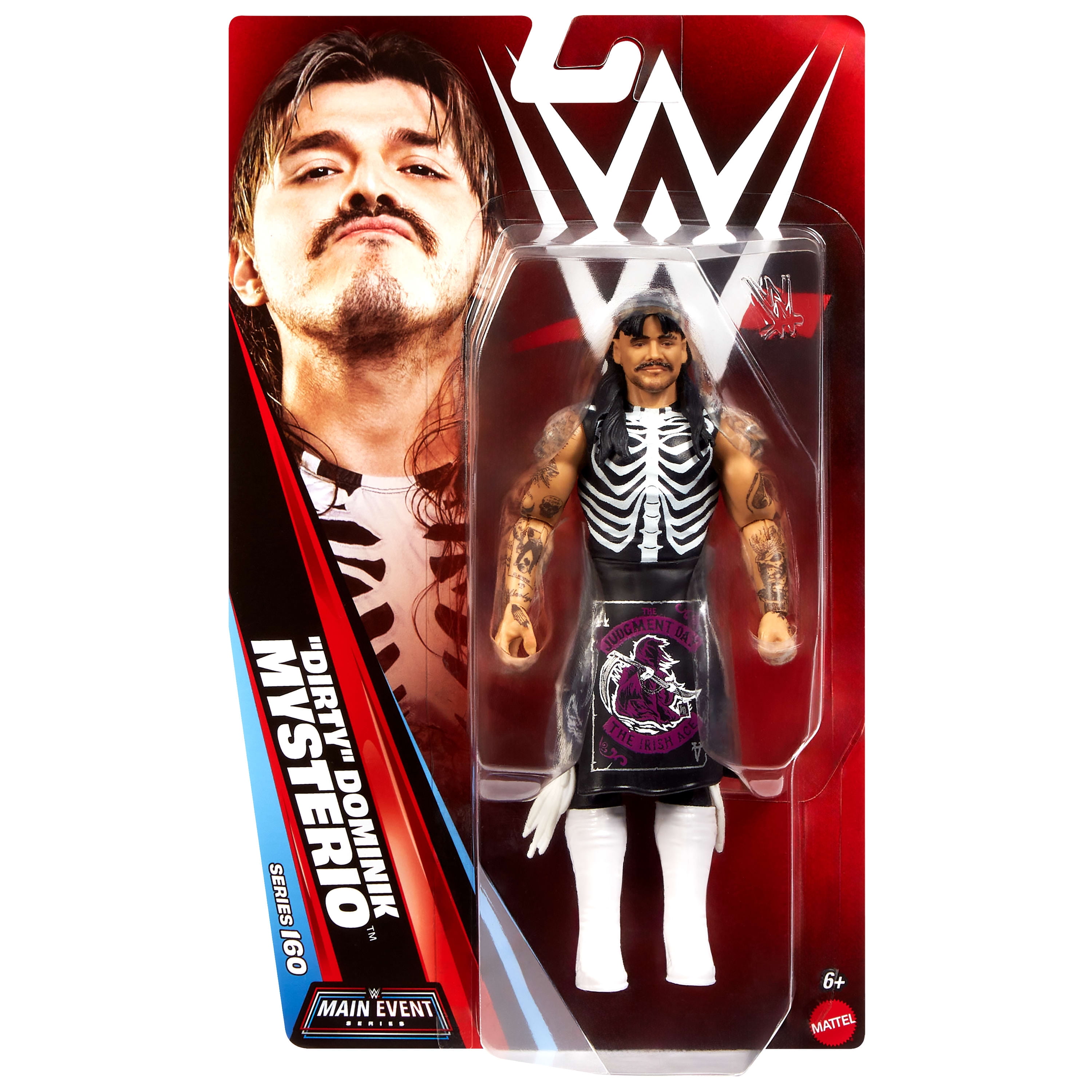 WWE "Dirty" Dominik Mysterio Action Figure, Main Event Series #160, 6-inch Collectible with Articulation