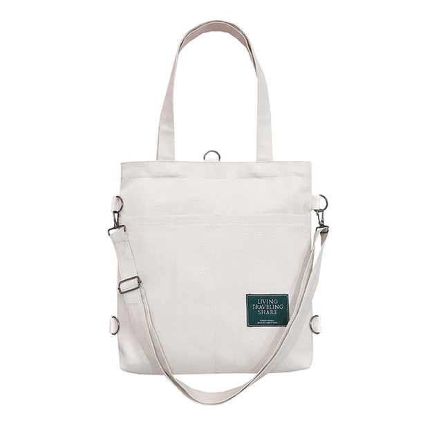 Bolso de hombro informal, bandolera de Color sólido, bolso de mano con correa ajustable, bolso de gran capacidad a la moda, para oficina, universidad, damas, blanco Inevent AP010303-01B