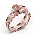 thumbnail image 3 of Dazzling Minimalist 1.75 Carat Pear Cut Affordable Ring, Morganite And Diamond Moissanite Engagement Ring, Unique Wedding Ring, One Matching Band in 10k Solid Rose Gold, Gift For Her, Bridal Set, 3 of 3