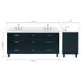 thumbnail image 5 of ARIEL Monroe 73 Inch Double Rectangle Sink Bathroom Vanity With Pure White Quartz Countertop 1.5 Inch Edge In Midnight Blue, 5 of 8