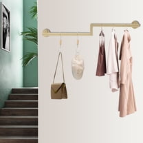 Clothes Rack Wall Mount Clothing Hanging Rod Bathroom/Kitchen Towel Bar Garment Holder