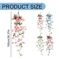 thumbnail image 3 of 100cm Artificial Winter Jasmine Hanging Flower Vines , Trailing Silk Floral Vines Fake Greenery Garlands,Non-Fading UV-Resistant Vines for Home Wall Balcony Garden Indoor Outdoor Decor,Blue, 3 of 9