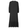 thumbnail image 5 of MIUOWANP Plus Size Dresses for Women Plus Size Hot Sell Casual Clothing Women's Fashionable Solid Color Stand Up Collar Pocket Temperament Loose Casual Dress Size S Black, 5 of 6