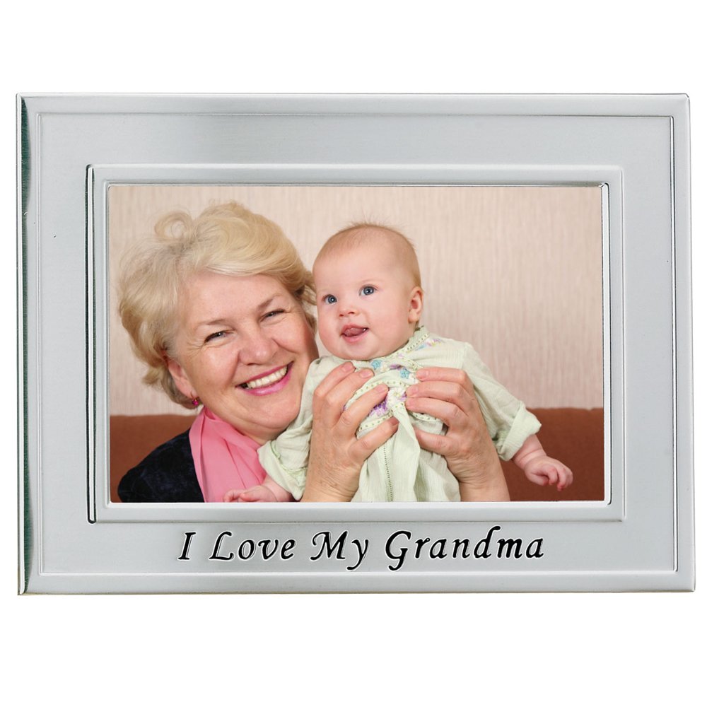 Brushed Metal 4x6 I Love Grandma Picture Frame Sentiments Collection
