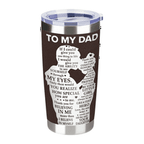 Tumblers & Cups:Dad Tumbler-Gifts for Dad from Daughter - To My Dad 20 oz Stainless Steel Insulated Coffee Tumbler with Lid - Fathers Day Birthday Gifts for Men