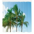 thumbnail image 3 of Ambesonne Tropical Shower Curtain, Exotic Idyllic Nature, 69"Wx84"L, Green, 3 of 5