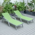 thumbnail image 2 of LeisureMod Marlin Modern Outdoor Chaise Lounge Arm Chair with Grey Powder Coated Aluminum Frame for Patio and Backyard Garden, Set of 2 (Green), 2 of 12