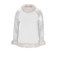 thumbnail image 2 of FAIWAD Women's Christmas Tops Sequin Long Sleeve Fuzzy Collar Pullover Trendy Sparkly Party Clothes, 2 of 5