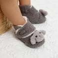thumbnail image 4 of Newborn Baby Cozy Fleece Booties with Grippers Winter Slippers Socks Soft Sole Stay On Infant First Walker Crib Shoes 0-6 Months, 4 of 7
