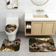 thumbnail image 6 of Deer Moose Elk Woodland Shower Curtain Sets 4-Piece Waterproof Polyester 72x72 Inch, Rustic Lodge Theme with Non-Slip Bath Mat & Toilet Cover, Includes 12 Hooks, 6 of 7