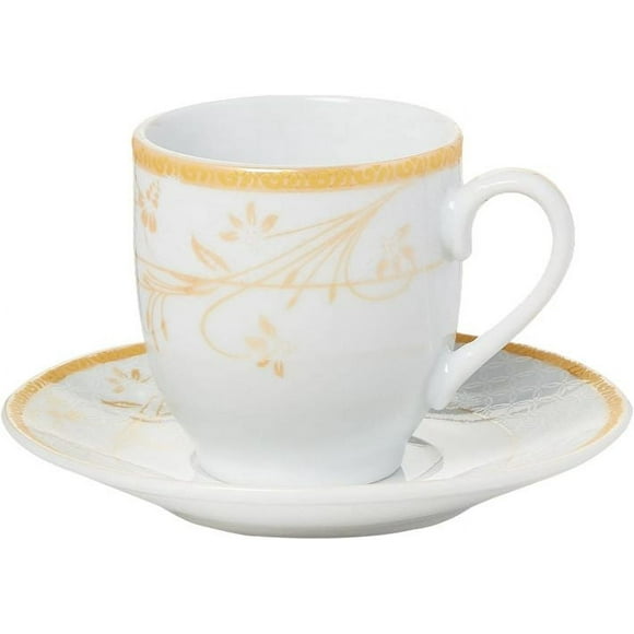 Lorenzo Import Floral Design Espresso Set (Service for 6), Gold