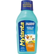 Mylanta Antacid and Gas Relief, Maximum Strength Formula, Vanilla Caramel Flavor, 12 Fluid Ounce