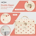 thumbnail image 4 of Soda Candy Makeup Bag Large Quilted Cosmetic Bag Floral Make up Bag for Women Cute Cotton Makeup Bag Set Travel Toiletry Organizer Bag, Strawberries, 4 of 7