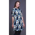 thumbnail image 3 of Bimba Kurti à Manches Retroussables pour Femmes, Col Mandarin Imprimé, Hauts de Kurti Courts, 3 of 6