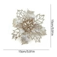 thumbnail image 3 of JingChun Christmas Poinsettia Artificial Flowers Decorations 5.9" Christmas Tree Wreaths Garland Decoration 12 Pcs Glitter Flowers Picks Decor for Xmas New Year Wedding Party Ornaments, 3 of 4