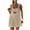 Beige, variant on Lindreshi Womens 2 Piece Shorts Outfit Women's Fashion Sports Color Hollow Loose Strap Round Neck Dress Shorts Set