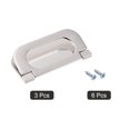 thumbnail image 3 of Uxcell 74x34x5mm Finger Flush Pull Handle Rectangle for Drawer Door Brushed Silver 3 Pack, 3 of 5
