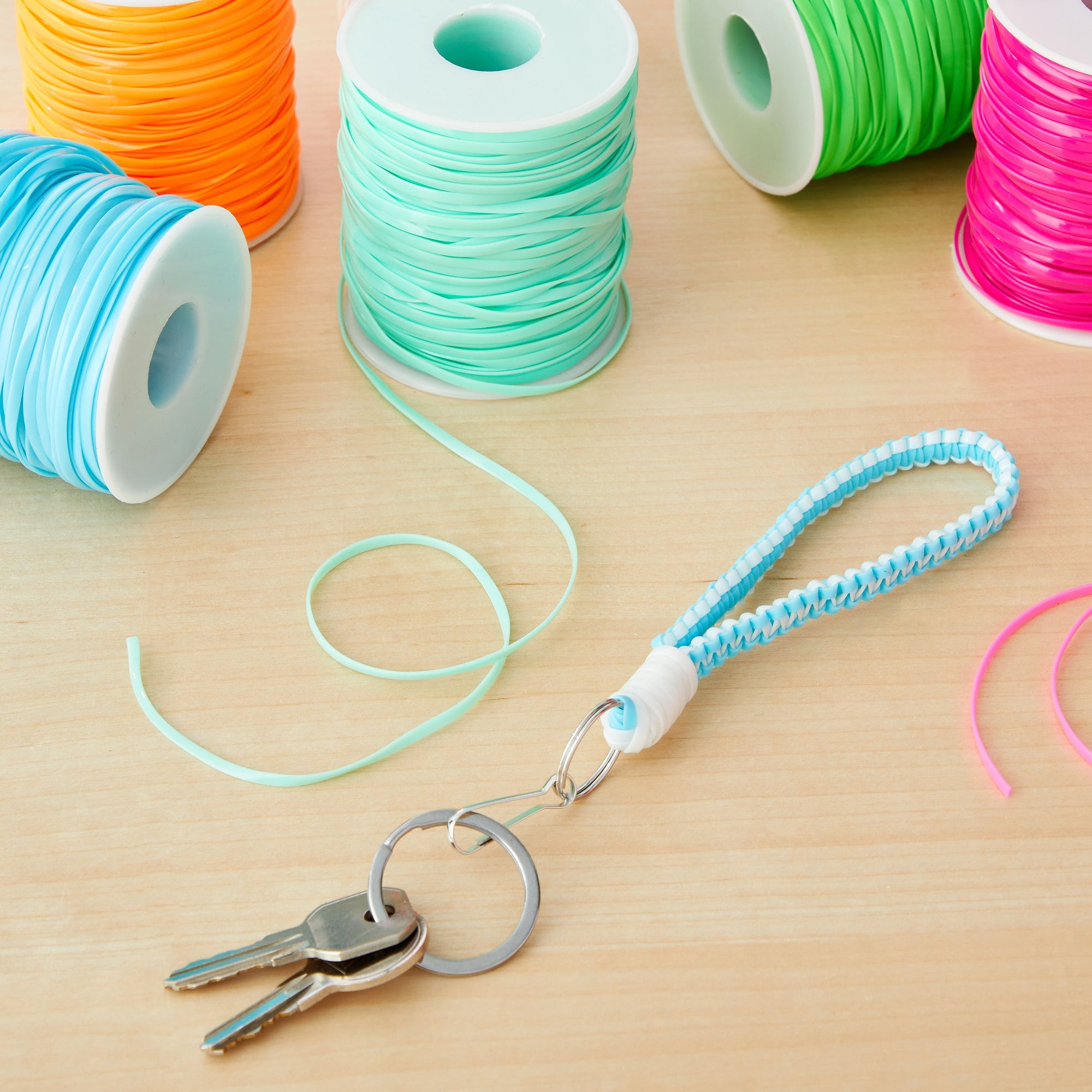 Macaron Matte Lanyard String,15 Rolls Gimp String Plastic Lacing Cord  Plastic String Lanyard Kit for Friendship Bracelets Jewelry Making  Boondoggle