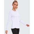 thumbnail image 4 of Weardear Long Sleeve Workout Tops for Women Crewneck Yoga Shirts Lightweight Athletic Gym Running Sport Casual T-Shirt, 4 of 6