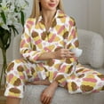 thumbnail image 4 of Goofa Cute Ice Cream Printed Women’s 2 Piece Pajama Set Super,Pajamas Women's Long Sleeve Sleepwear Soft Button Down Loungewear Pjs Lounge Set Nightwear-XX-Large, 4 of 9