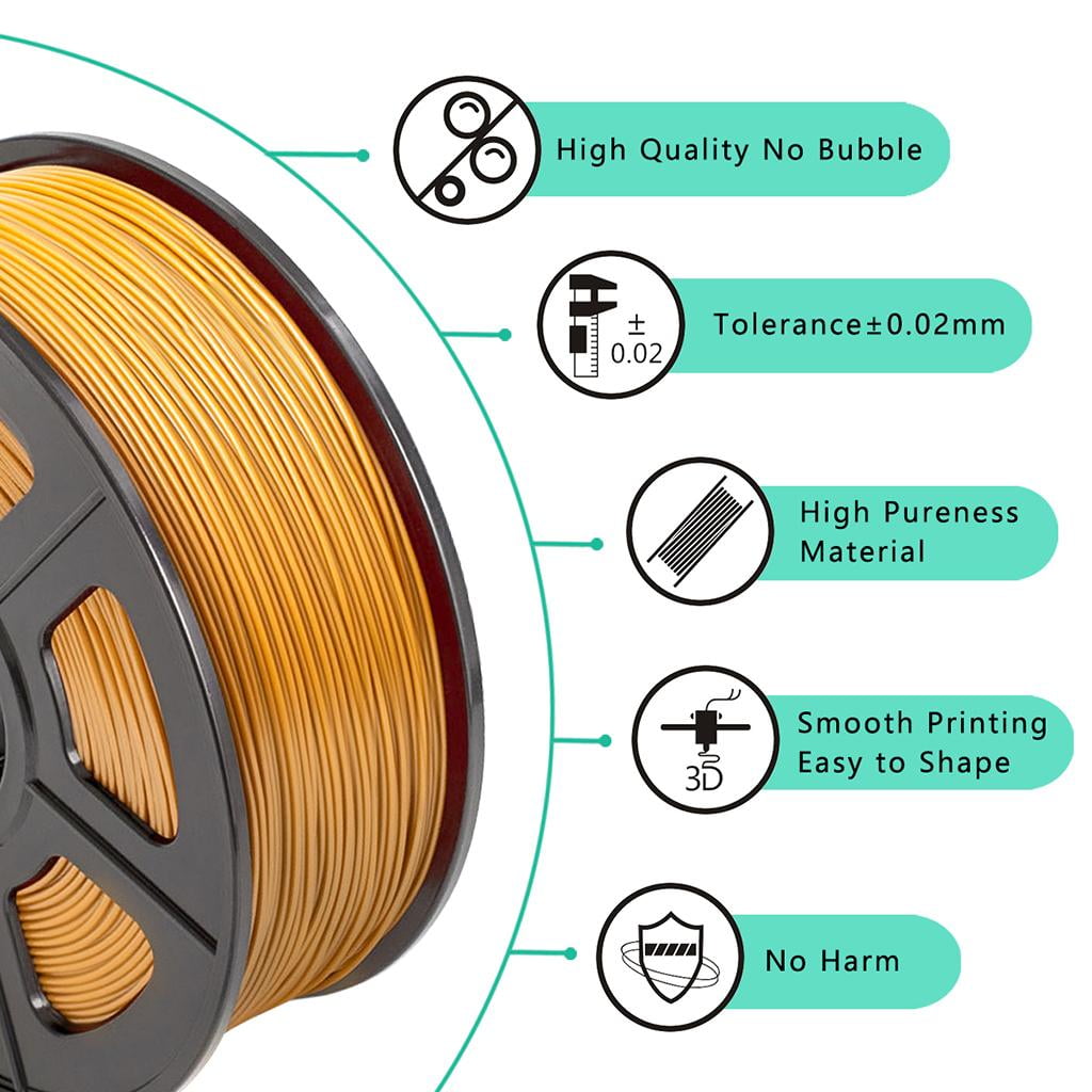 LeeQinersw Sanlu 1.75mm 3D Printing ABS Filament for 3D Printer 3D Pen Low Shrinkage Golden