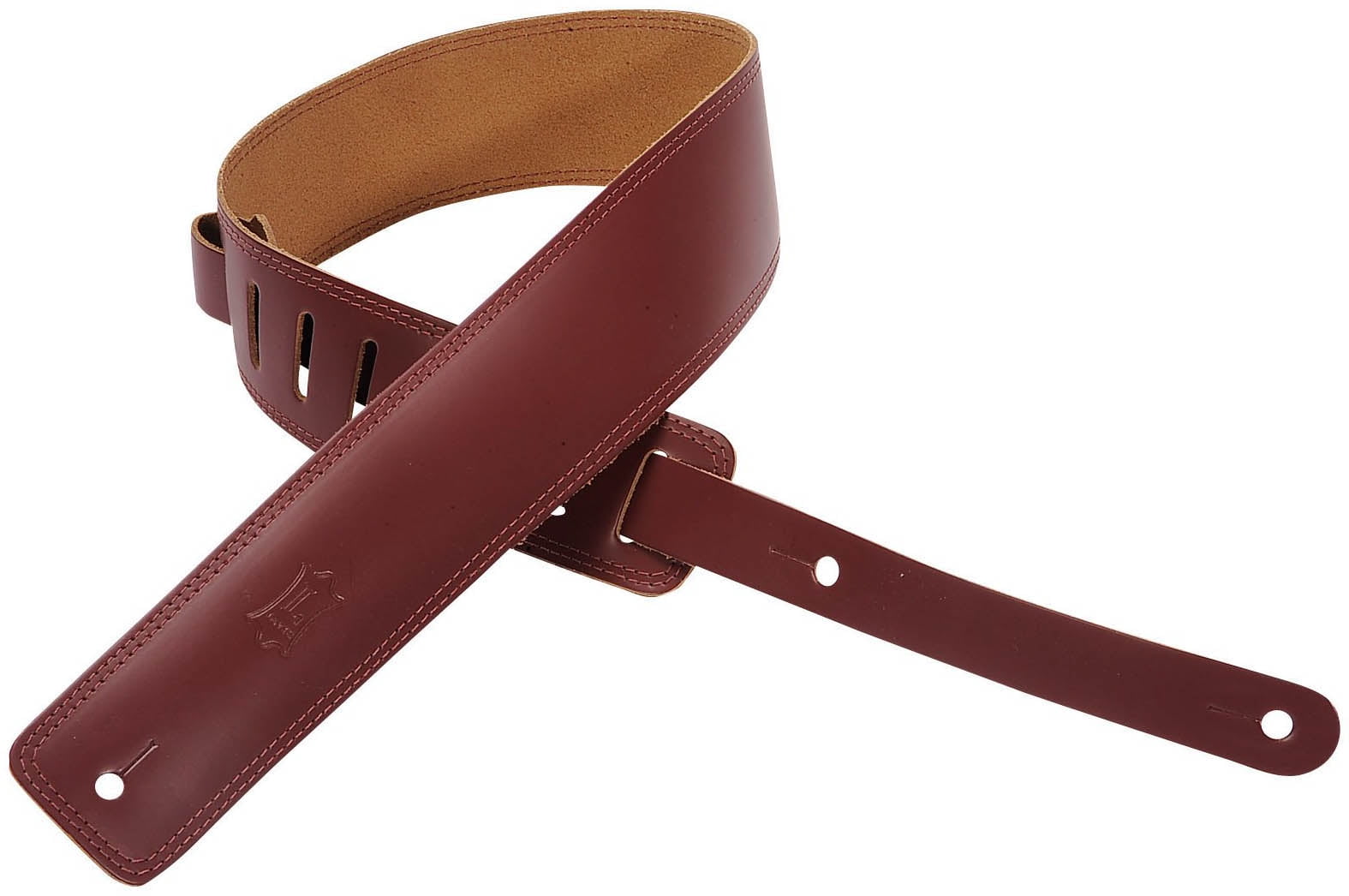 Levy's DM1BRG 2.5" Basic Leather Guitar/Bass Strap Burgundy