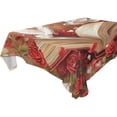thumbnail image 4 of YAZAOO Square Tablecloth Red Roses White Doves Printing Pattern Tableclothes, 4 of 9