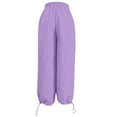 thumbnail image 4 of Lenpel Cotton Linen Pants for Women Lightweight Pleated Wide Leg Baggy Trousers Lounge Flowy Comfy Beach Vacation Clothes, 4 of 7
