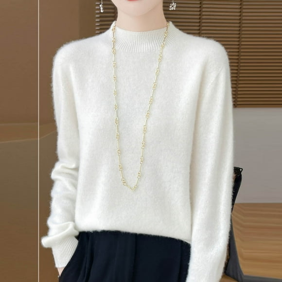Wancir Cashmere Sweaters for Women, 100% Merino Wool Pullover Long Sleeve Crew Neck Sweater Lightweight Knit Top