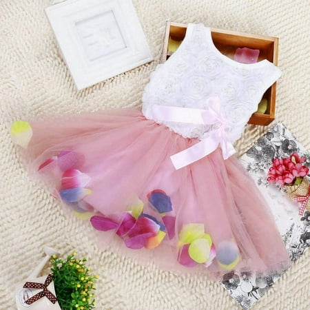 

Clearance!Baby Kids Girls Dress Princess Pageant Party Tutu Dress Lace Bow Flower Tulle dress