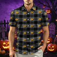 thumbnail image 3 of IAJDKMEK Halloween Men's Polo Short Sleeve Shirt - Lightweight Button-Down Knit Shirt, Breathable Summer Shirt for Summer Daily, Golf Shirt & Costume Events,Black L, 3 of 7