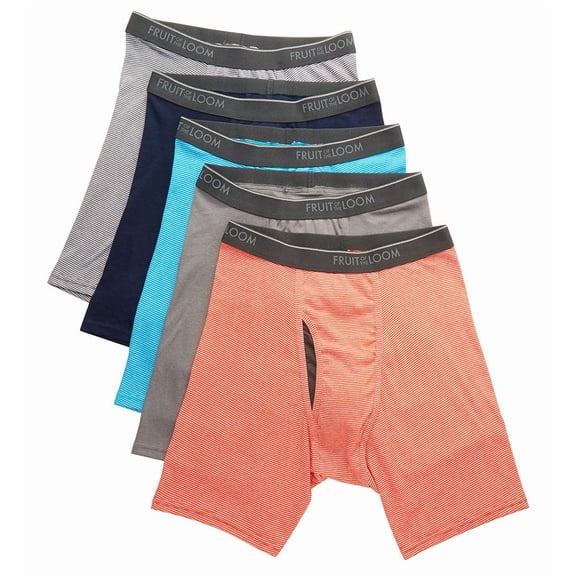 Men's Fruit Of The Loom 5BL46TG Coolzone Fly Assorted Boxer Briefs - 5 Pack (Assorted S)