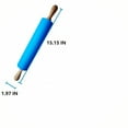 thumbnail image 3 of Silicone Rolling Pin Non Stick Surface Wooden Handle (Blue), 3 of 4
