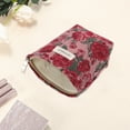 thumbnail image 3 of Unique Bargains 1 Pc Vintage Rose Makeup Bag Polyester Red Small, 3 of 5