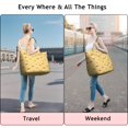 thumbnail image 5 of Red Mushroom Small Yellow Pattern Travel Tote Bags for Women Carry On,Large Weekender Bags for Women Travel,Multi Functional Duffle Bag for Work,Shopping,Sports, 5 of 5