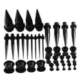 thumbnail image 3 of Unatoiry 36 Pieces Ear Gauges Stretching Kit 14G-00G Expanders Plugs Black 36 Pcs 1Set, 3 of 6