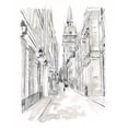 thumbnail image 3 of Vess, June Erica 15x18 Black Modern Framed Museum Art Print Titled - European City Sketch III, 3 of 5