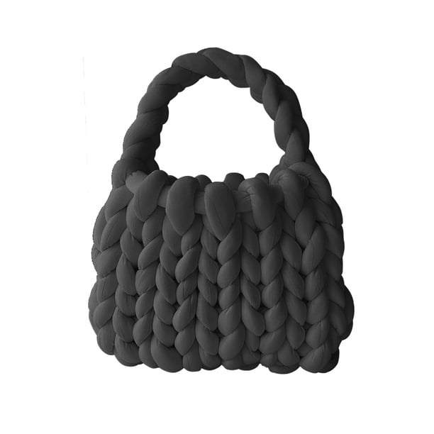 Bolso tejido a mano Kuymtek Lana Islandia Bolso Mensajero Hombro negro