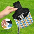 thumbnail image 4 of Haosy Blue Yellow Block Golf Mallet Putter Cover Strong Magnetic Leather Golf Club Headcover Closure, 4 of 7