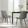 thumbnail image 7 of AVAWING Mid-Century Modern Dining Chairs Set of 2,  Leather Upholstered Leisure, Indoor, Gray, 7 of 7