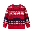 thumbnail image 1 of Tricot de Noël pour Garçons et Filles Col Rond Garde au Chaud Chemise de Base Tricotée Rouge, 1 of 5