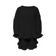 thumbnail image 4 of DHFJKG 2 Piece Outfits For Women Summer Shorts Set Ruffle Long Sleeve Loose Fit Solid Color T Shirt And Shorts Matching Sets Versatile Outfit, 4 of 5